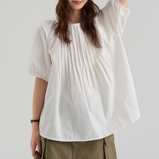 gathered cotton blouse