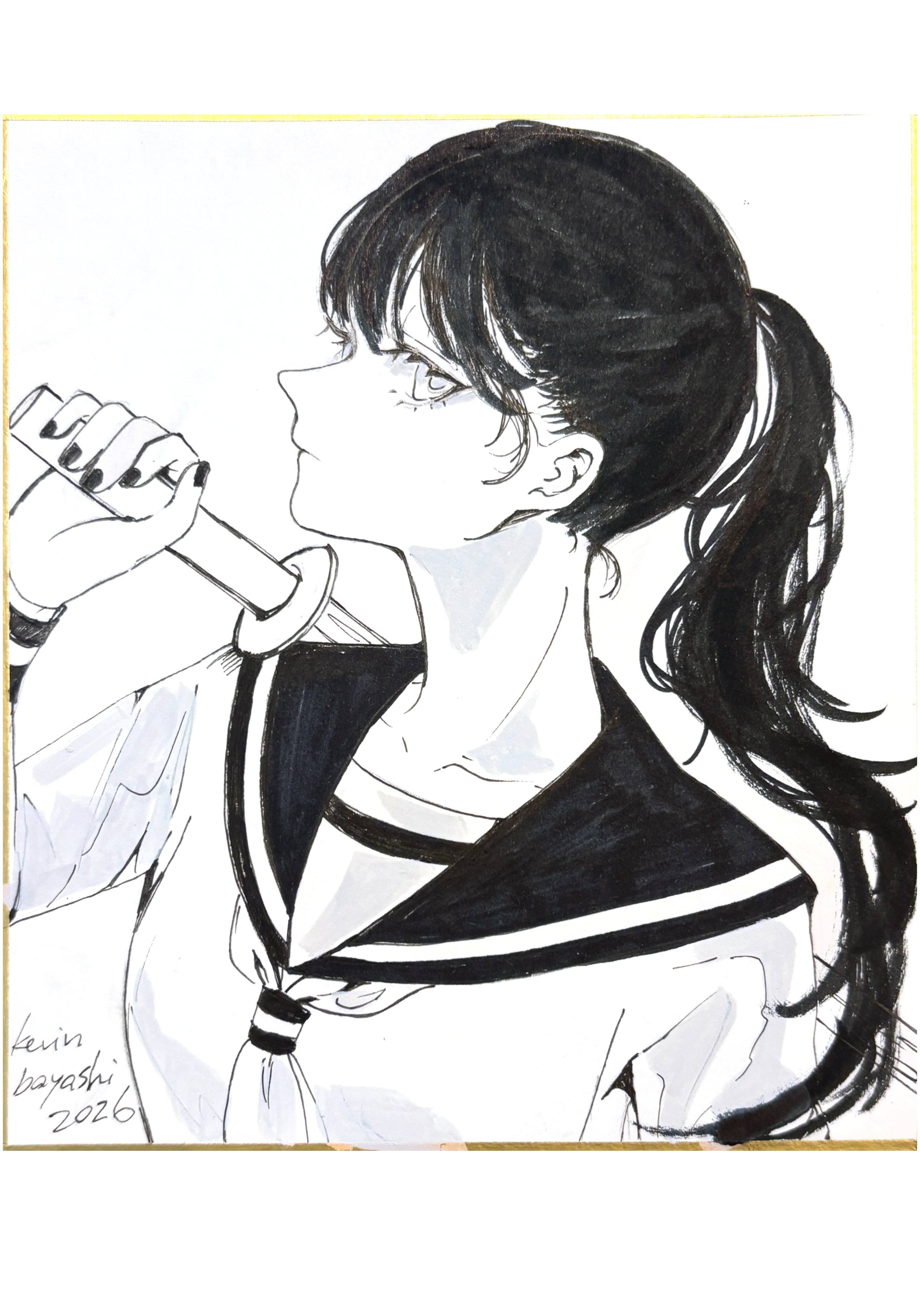 額付き原画】ドローイングoriginal drawing | ケビンばやし