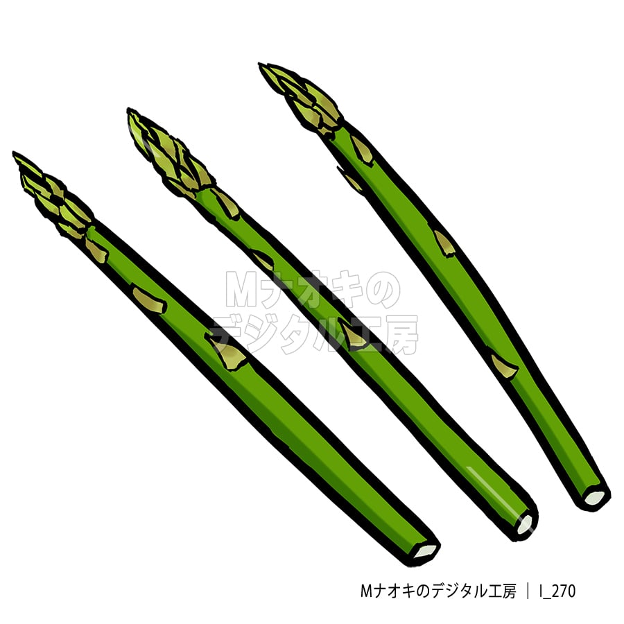 アスパラガス（筆タッチ） 【I_270】 asparagus （brush style）