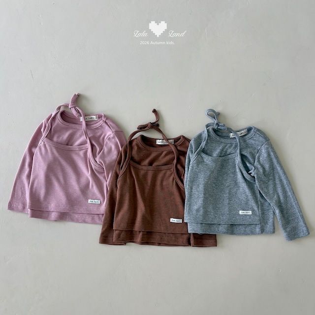 【取寄】lalaland|halter layered tee|ホルターレイヤードT|XS-XL|kids|26 autumn