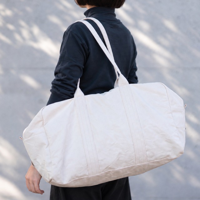 帆布のボストンバッグL 生成り
