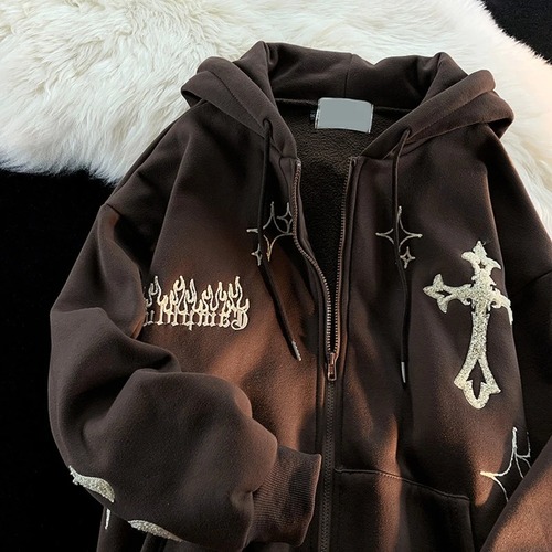 女性用長袖スウェットシャツ,ヴィンテージのストリートパーカー,カジュアルな暖かいトップス,特大のだぶだぶの婦人服,黒 パーカー ジャージ ｙ２ｋ T240908141122_02