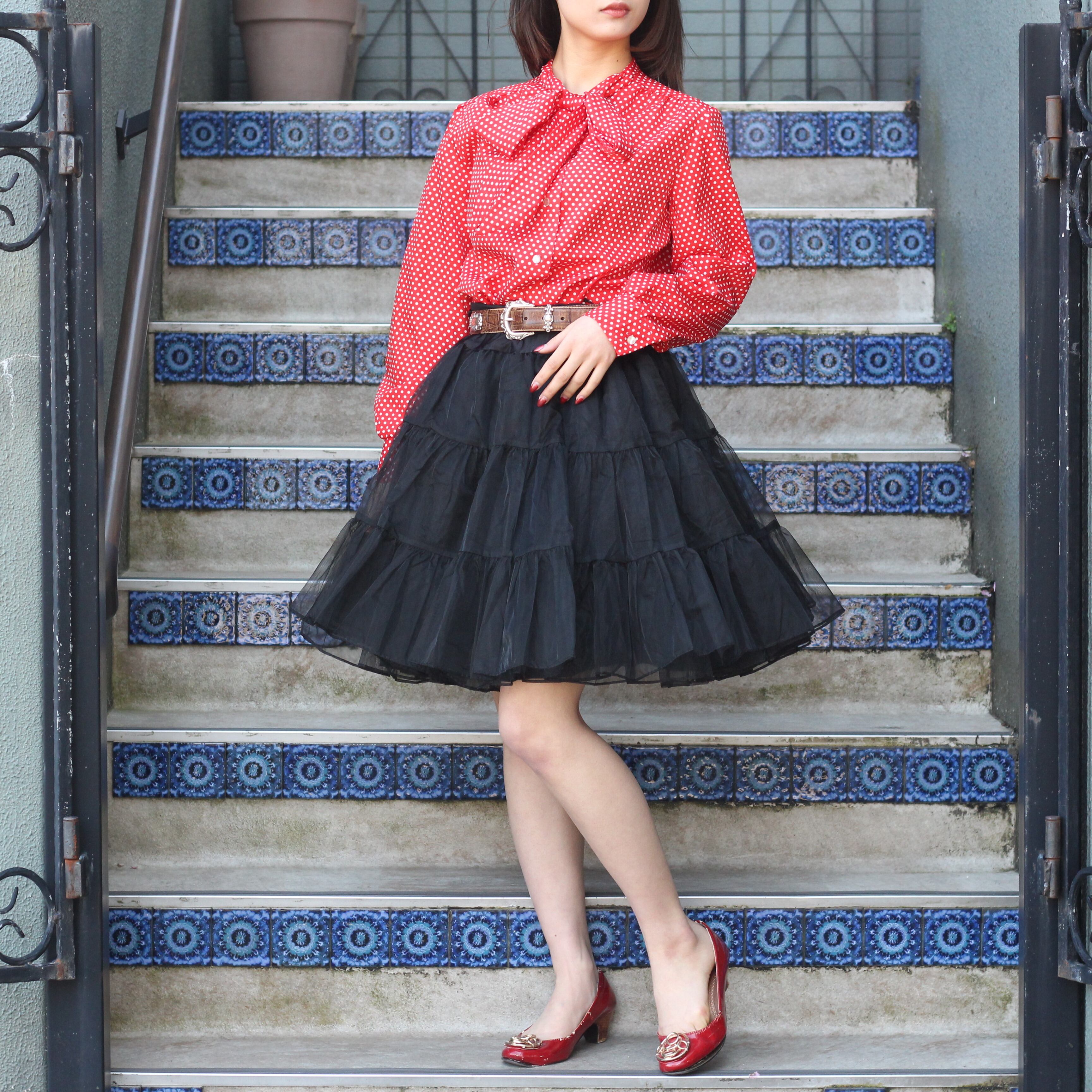 USA VINTAGE TULLE DESIGN PANIE SKIRT/アメリカ古着チュールデザイン