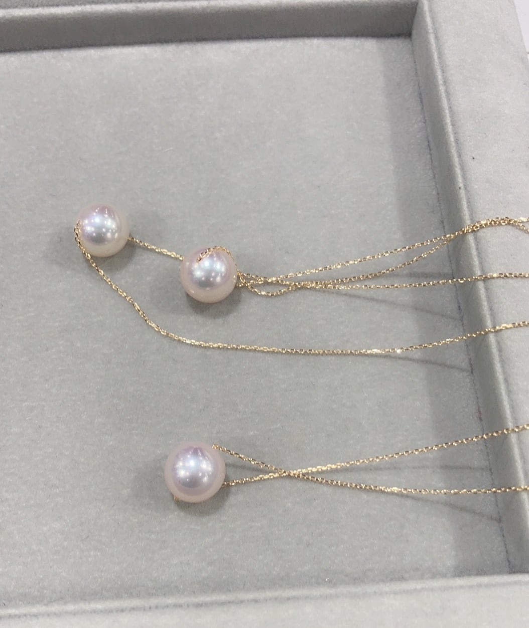オリジナル販促 パールネックレス25 アコヤ真珠8.5-9mm グレイ系
