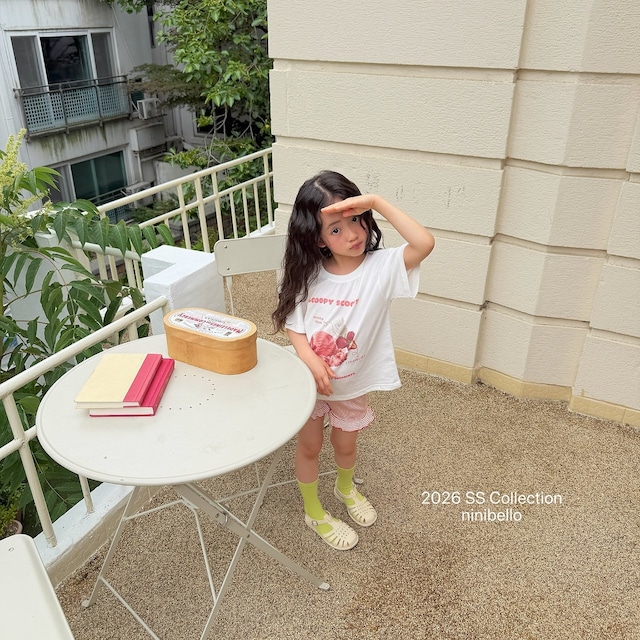 【6/18〆予約】<ninibello> Scoop scoop short sleeve T