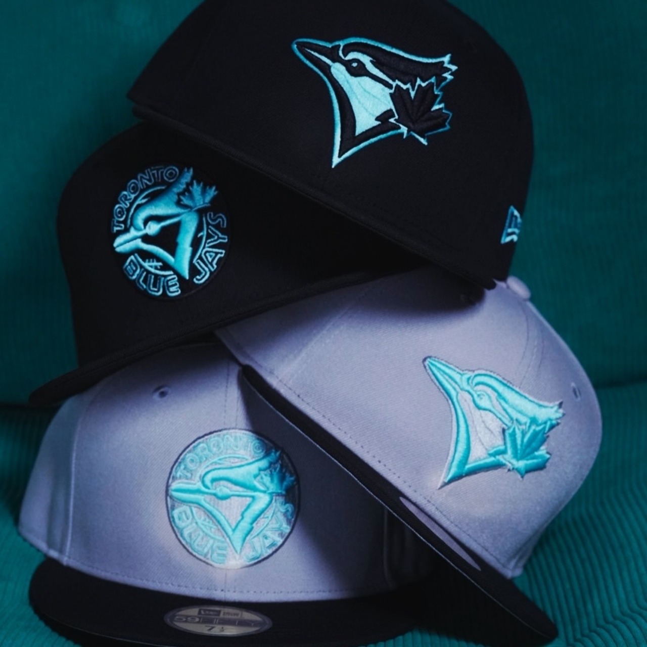 【gifthat別注】NEW ERA 59FIFTY/5950 TORJAY トロント・ブルージェイズ　GRAY BLACK SEAGLASS