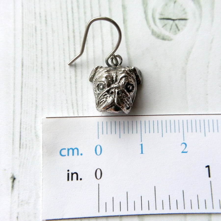 パグ （Sサイズ）silver925 & ピアス・チタンフック（1ペア