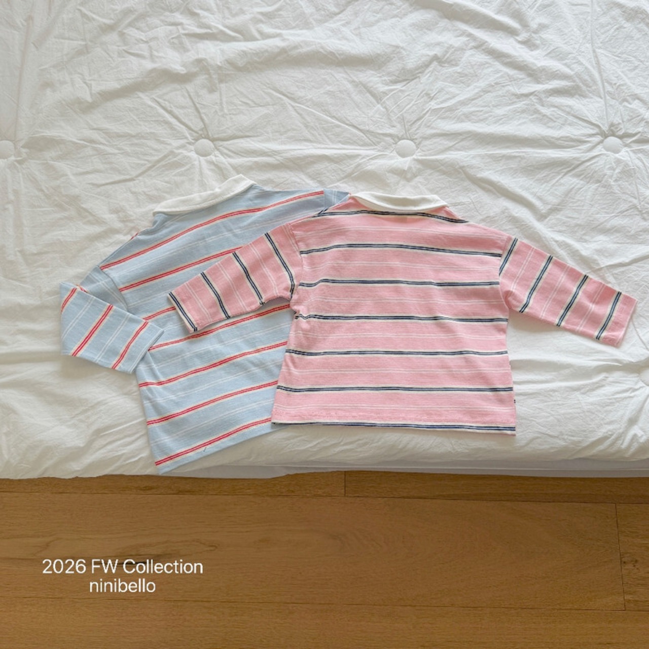 【取寄/韓国直送】ninibello （Mom）ミルキーボーダーカラーTシャツ｜夏服｜韓国子供服｜26/AT