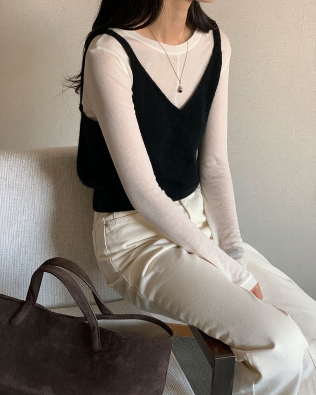 2wayニットビスチェ