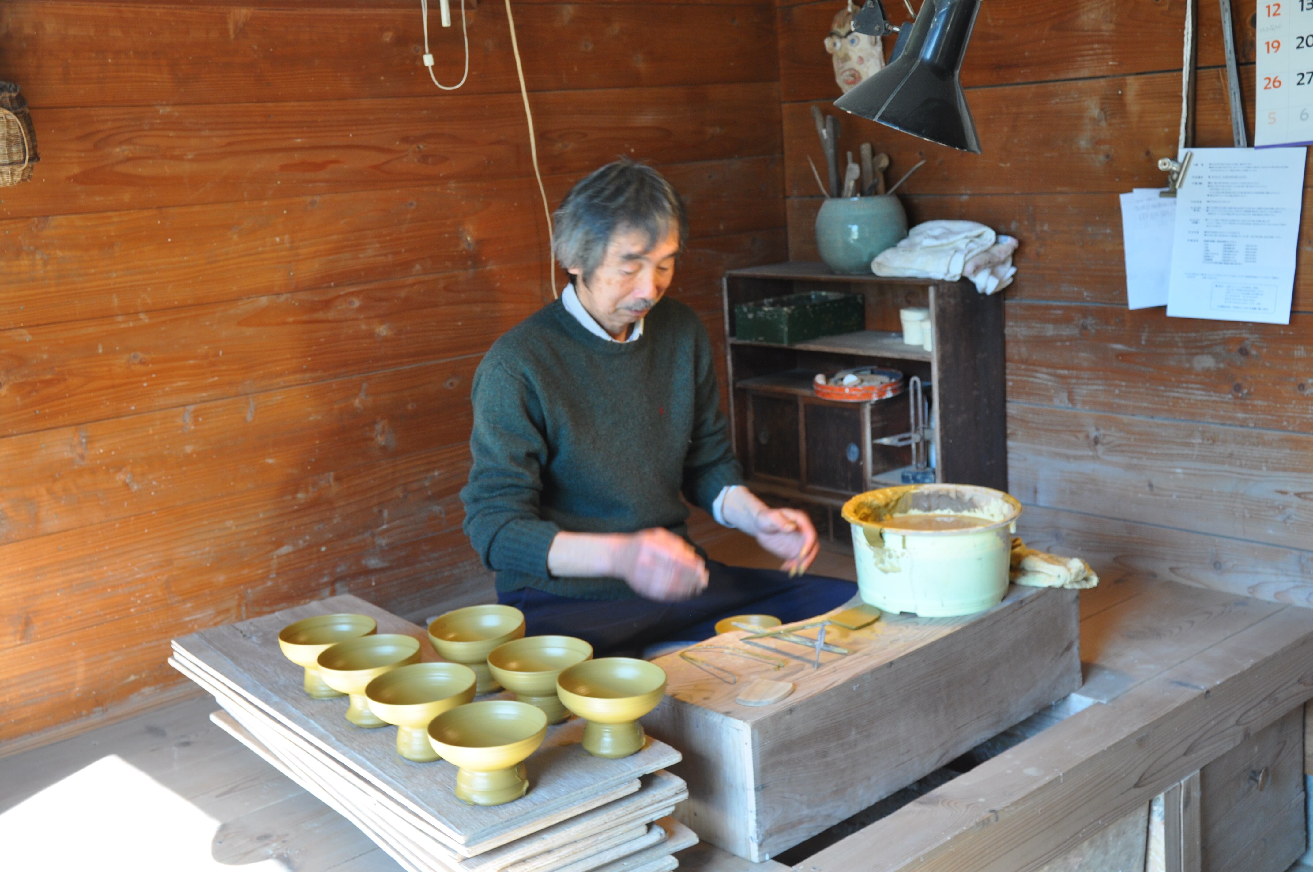 笠間焼 粉引三島柄 マグカップ 新井倫彦作 | 趣味の園芸と陶器山竹