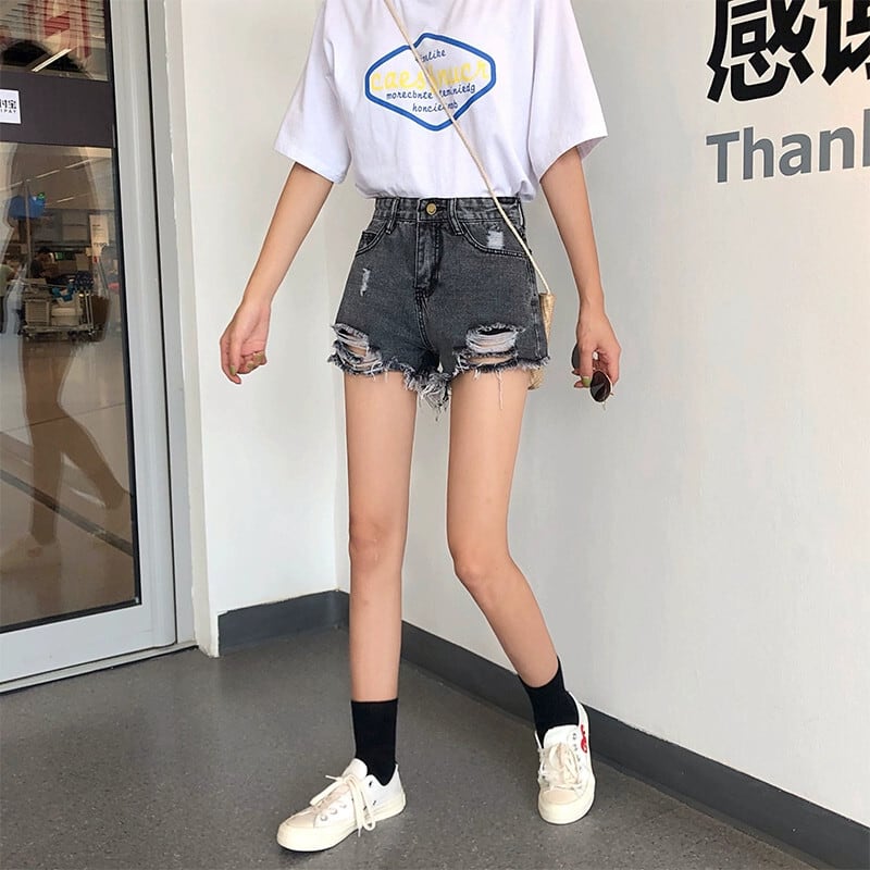 CUNE 裏側破けデニムショートパンツ Lサイズ CUNE 裏側破けデニムショートパンツ Lサイズ 大きいサイズ レディース