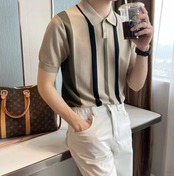 【BB83】Stripe Half Shirt