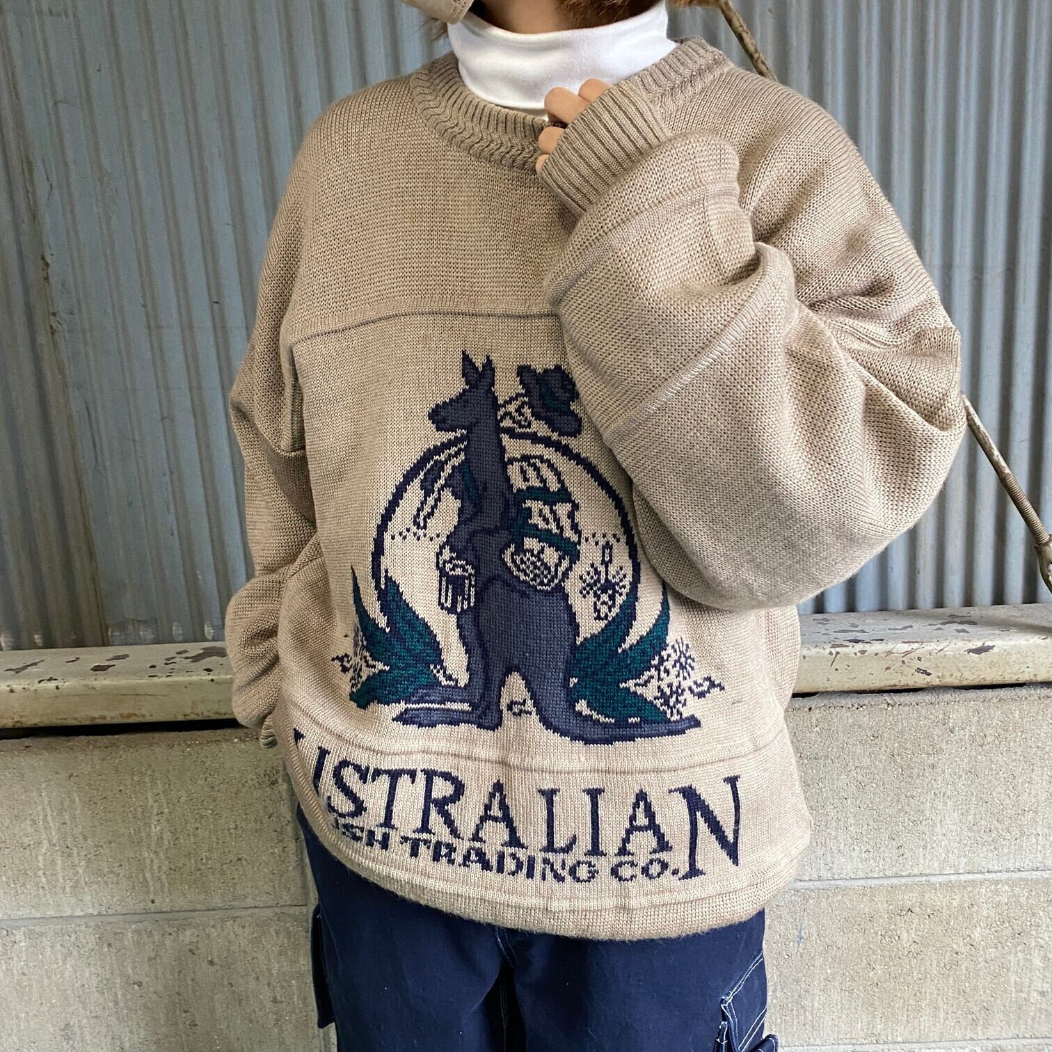オーストラリア製 カンガルー アニマル ウールニットセーター