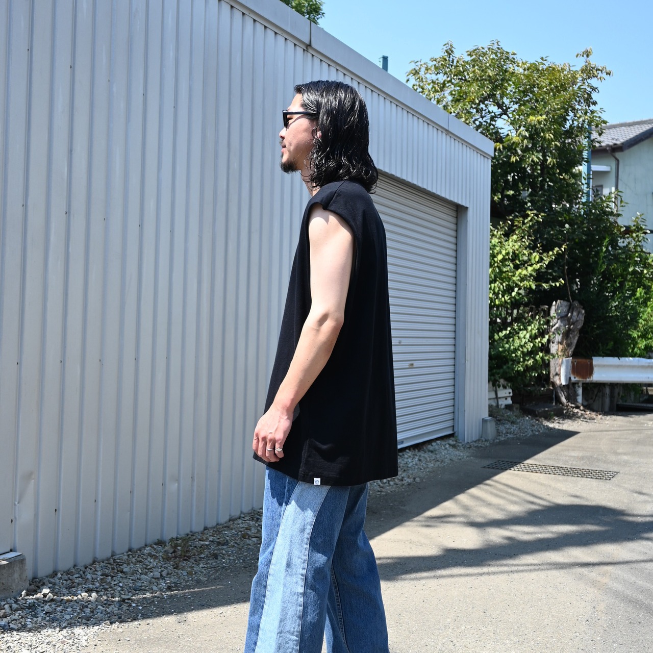 KUON / Boro Patched Sleeveless Top