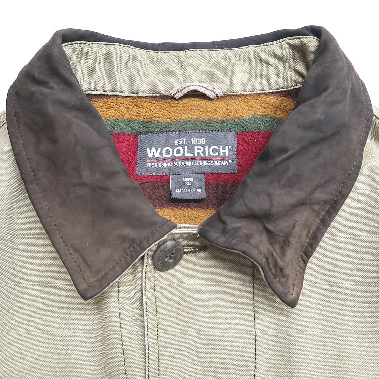 古着 ウールリッチ WOOLRICH 襟レザー ハンティングジャケット