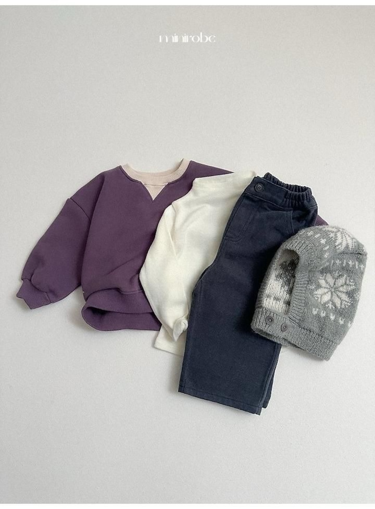 〖取寄〗韓国子供服 / 26winter / minirobe / ツートントレーナー / キッズ *S~XL*