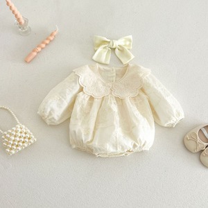 【BABY】プリンセスクリームロンパース