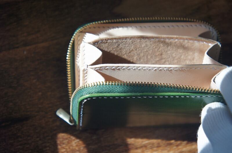 L字ファスナーウォレット　ルガトショルダー　グリーン ルガトショルダーグリーン×ルガトショルダーブラウン 長財布