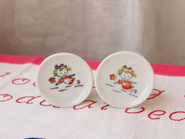 イギリスアンティーク　ミニチュア陶器製ティーセット　ドールハウス用