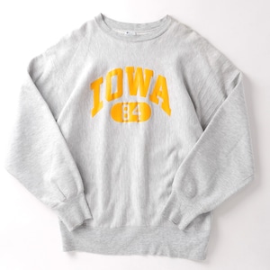 【希少】80s champion Reverse Weave Crew "IOWA"  Vintage sweat fade gray made in USA ／80年代 ヴィンテージ チャンピオン リバースウィーブ スウェット トレーナー  アイオワ大学 USA製  フェードグレー ビッグサイズ ミントコンディション