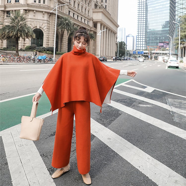 set】ケープコート+ワイドパンツセット M26361 | nanastyle