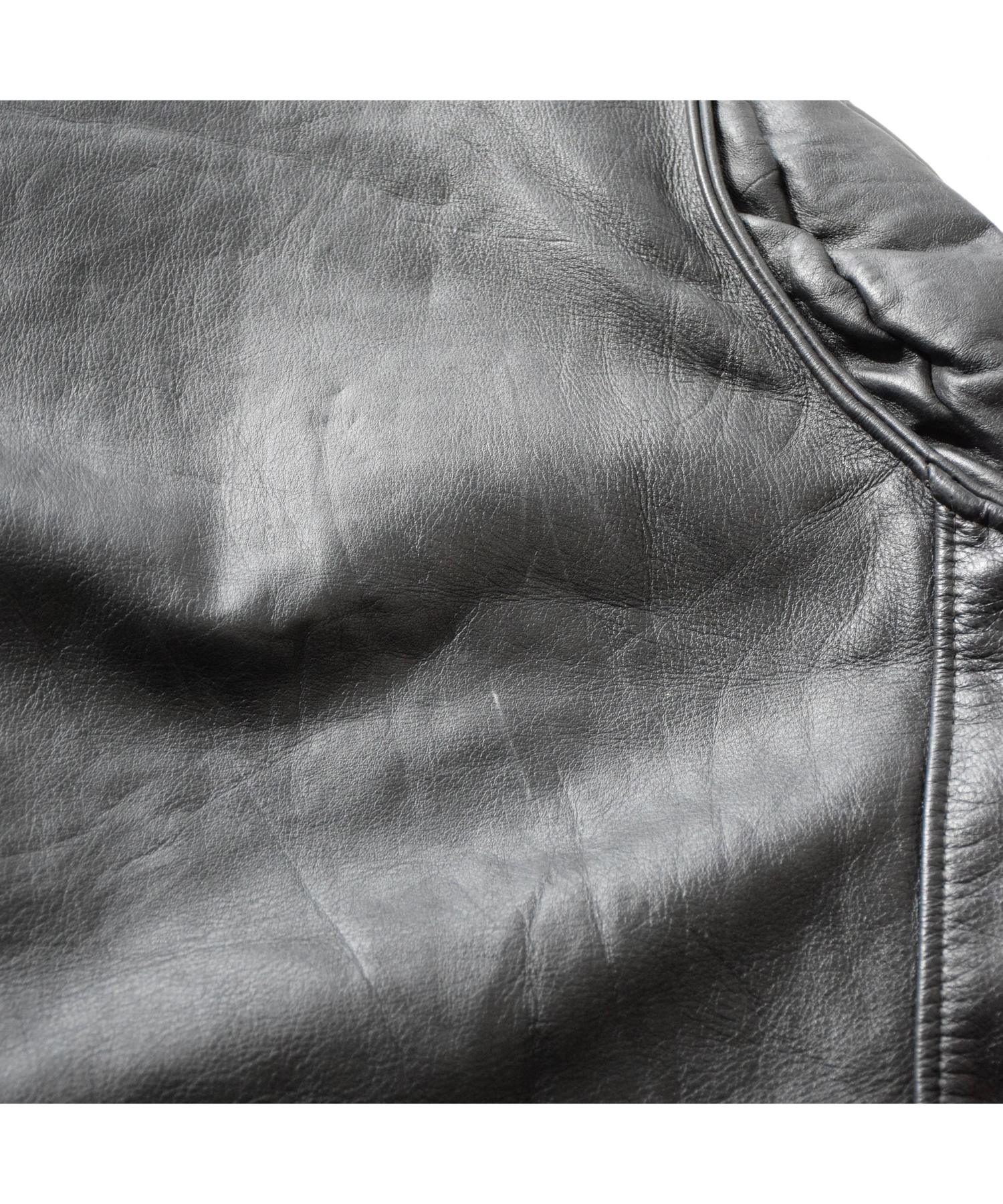 70's GENUINE LEATHER レザージャケット メンズ 40 ブラック