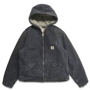 古着 カーハート Carhartt ダック 裏地ボア シエラジャケット アクティブジャケット ジップアップ パーカージャケット ブラック レディース 表記：WOMEN’S L-R　gd408295n w60106