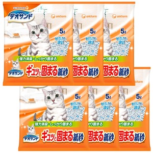 【在庫のみ】デオサンド ギュッと固まる紙砂 30L(5L×6個)