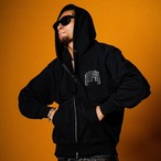 BLACK LETTER LOGO HEAVYWEIGHT ZIP HOODIE