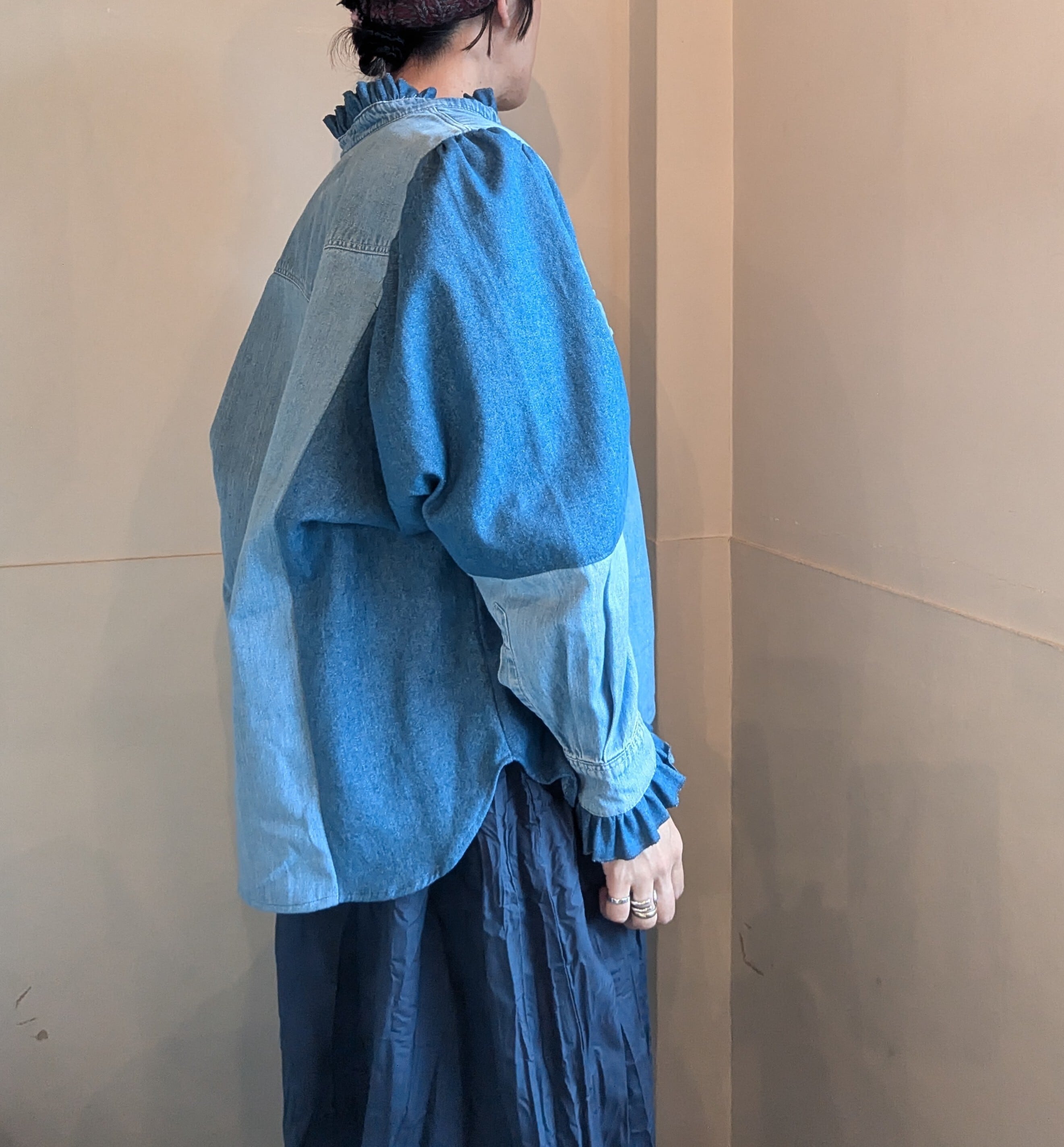 REHERSALL ］リハーズオール / デニムフリルシャツ / BLUE / アソート  