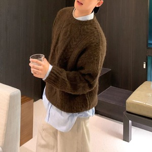 アメリカンレトロケーブルネックニット　1123