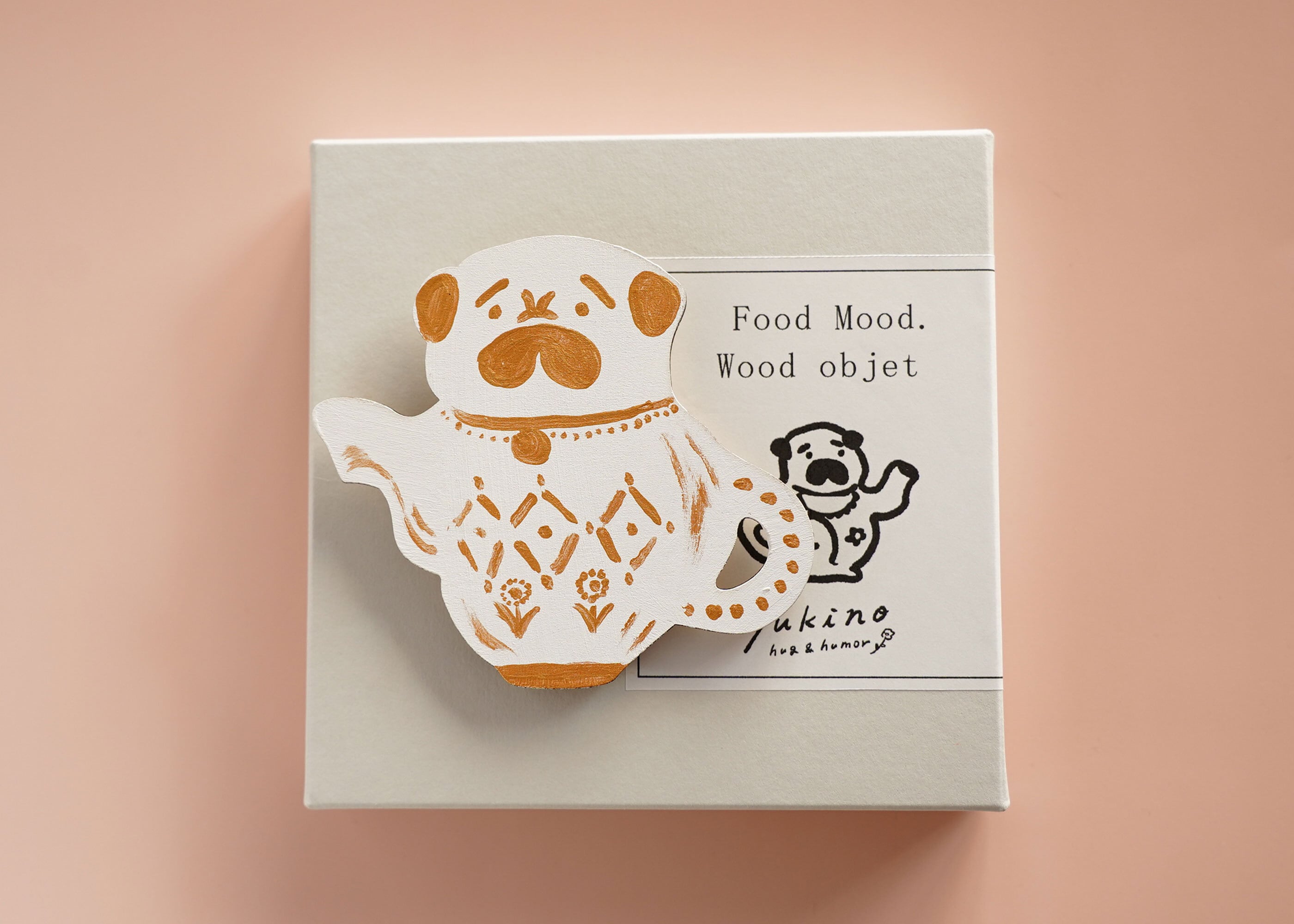 wood objet 原画 小「パグポットゴールド」