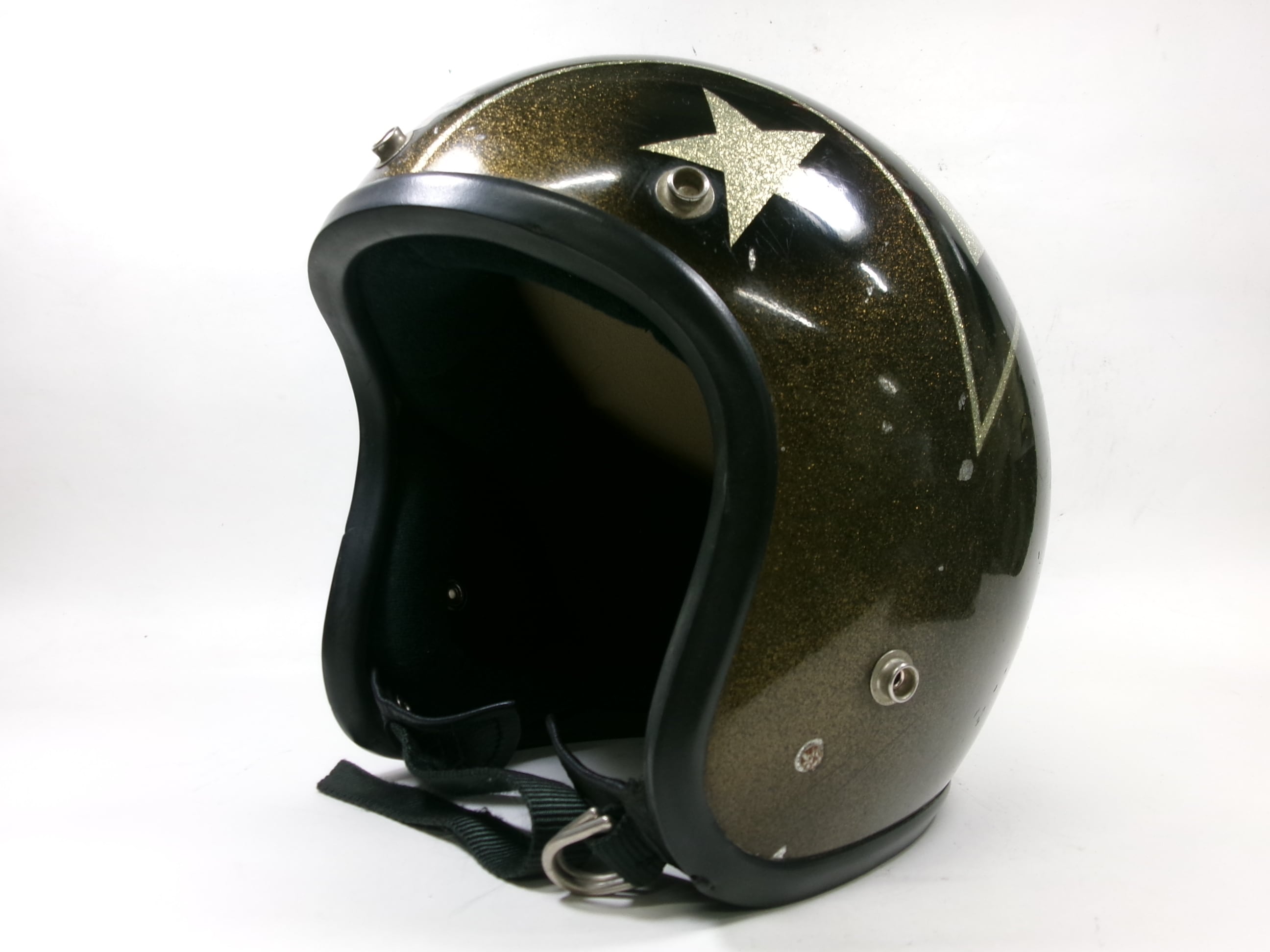 70s BUCO INTERNATIONAL/GALAXY ジェットヘルメット 目深加工済み M