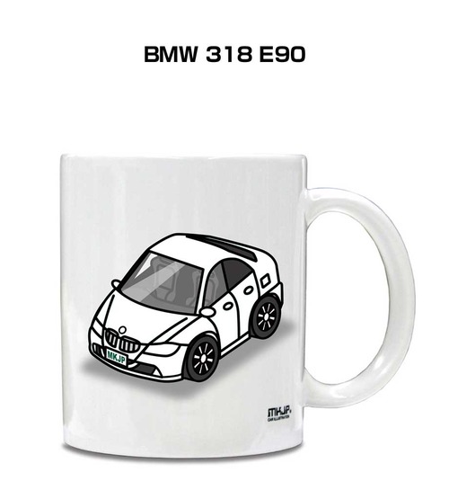 車種別ボディカラーが選べる マグカップ 外車 BMW 318 E90
