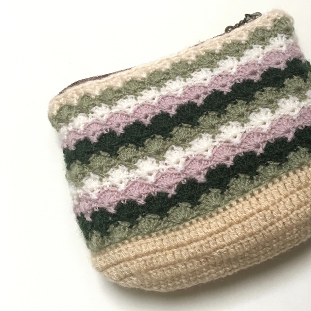 nit cosmetic bag   ニット ミニポーチ【アイボリー】