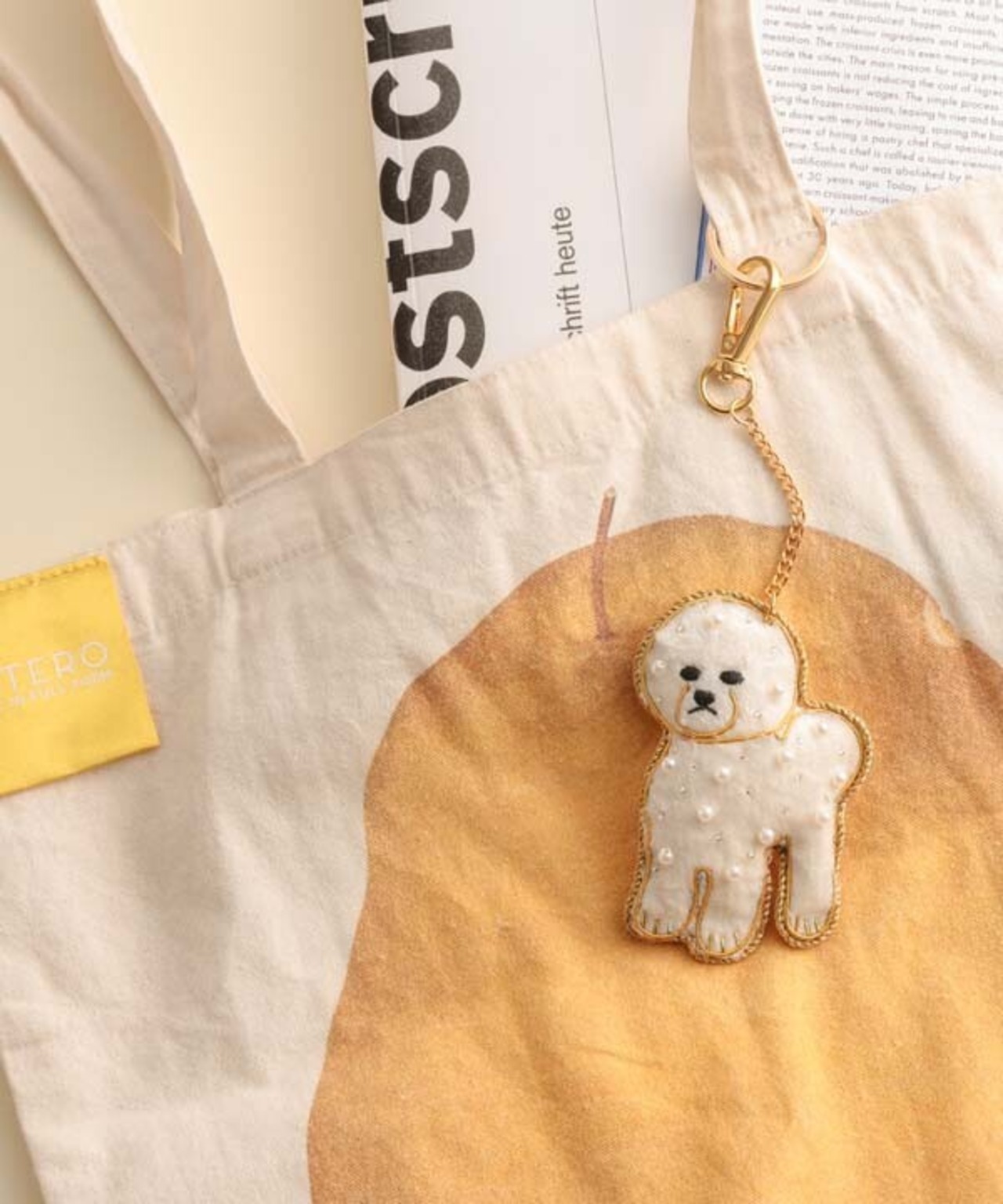 幸せをよぶ　ザリ刺繡チャーム　犬5種　シバ／ビションフリーゼ／ダルメシアン／チワワ／トイプードル