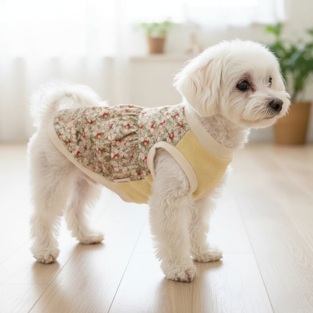 犬服*シフォンフリルワンピース//ミルクティーモカ | ももさく