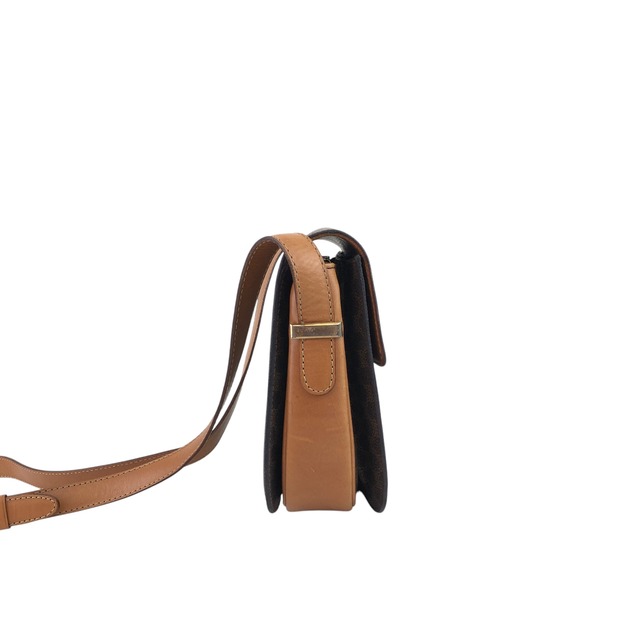 CELINE セリーヌ マカダム ショルダーバッグ ブラウン 馬車 ホースキャリッジ PVC レザー vintage ヴィンテージ オールド dccdnx