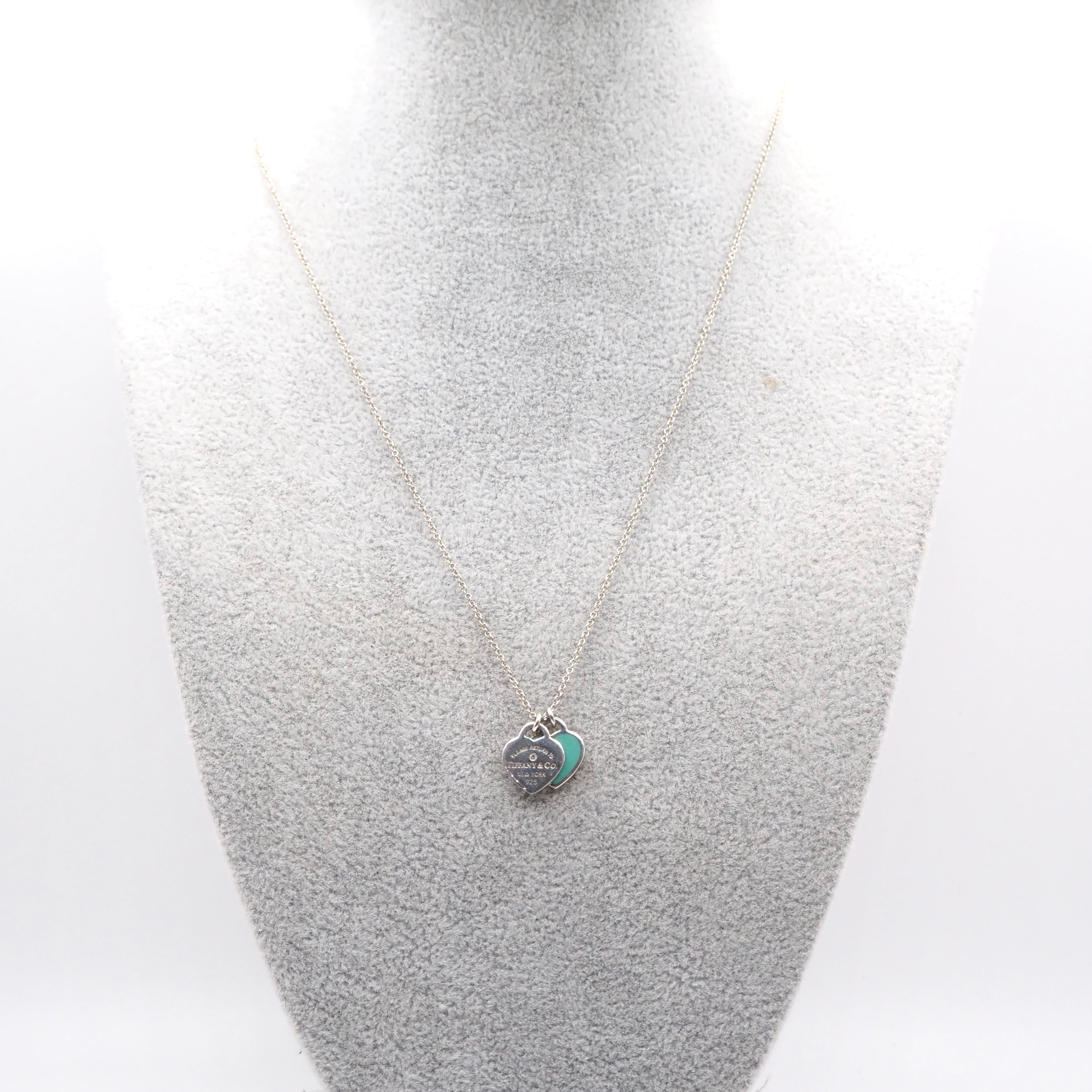 Tiffany&Co. リターントゥ ダブルハート ダイヤ付き タグネックレス