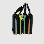 vibram card case (black×clear) with white glowing zip