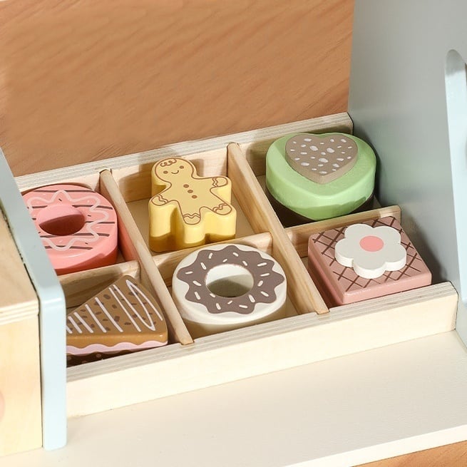 カフェ気分を楽しめる木製おままごとカウンターセット | LittleBean丨