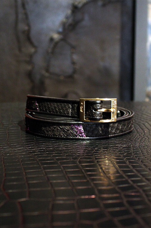 Item No.0058：Rizard Head×Bill Wall Leather SAMURAI Collection Limited Nallow Belt Purple ［RONIN］-牢人 【World Ltd 50pcs】