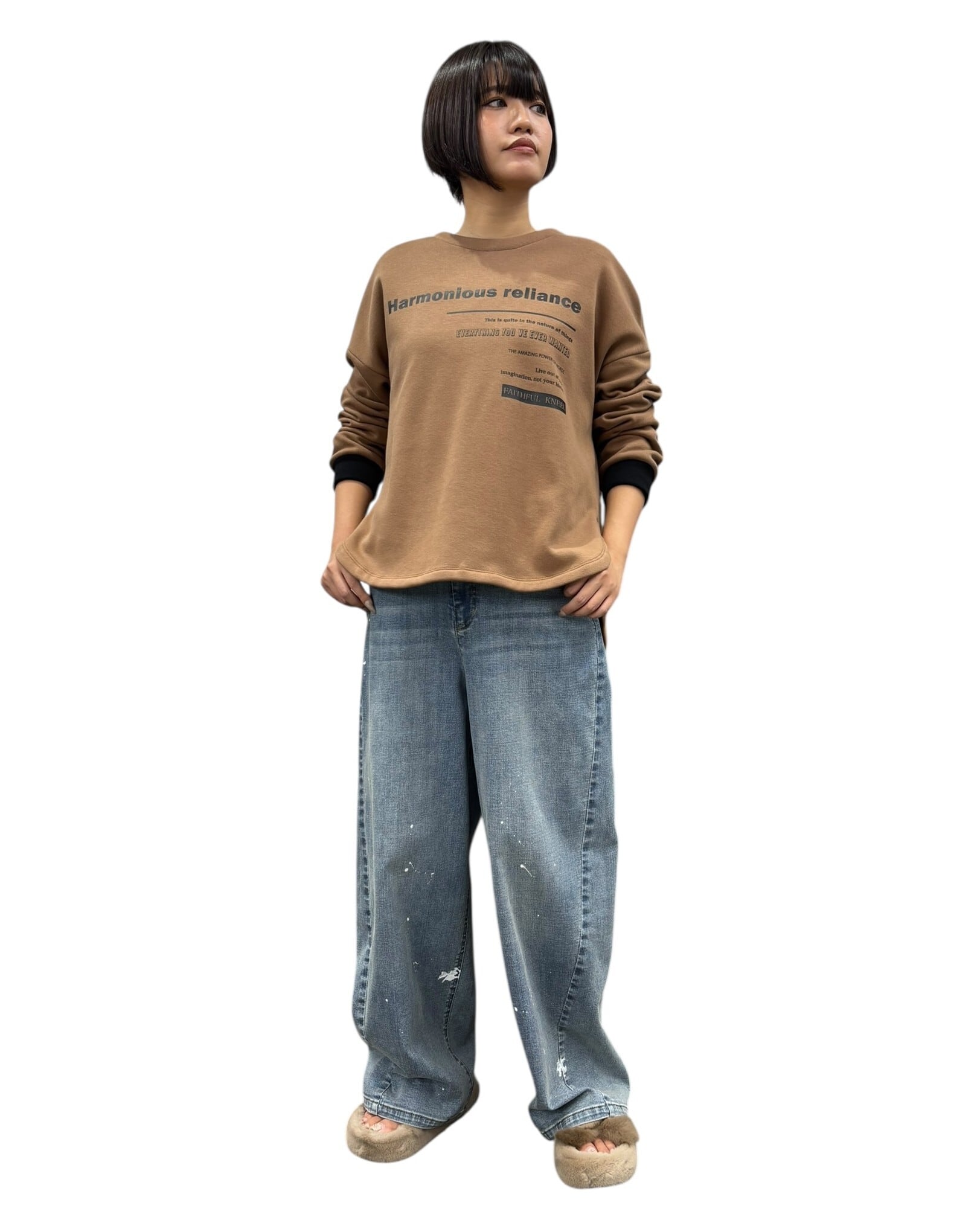 SALE【ayane】ボンバーロゴプリントプルオーバー 896106 アヤン | red