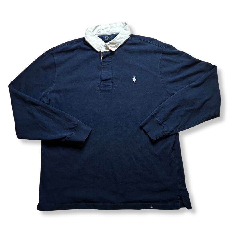 Polo by Ralph Lauren ラガーシャツ M ネイビー⁄ホワイト ファッション