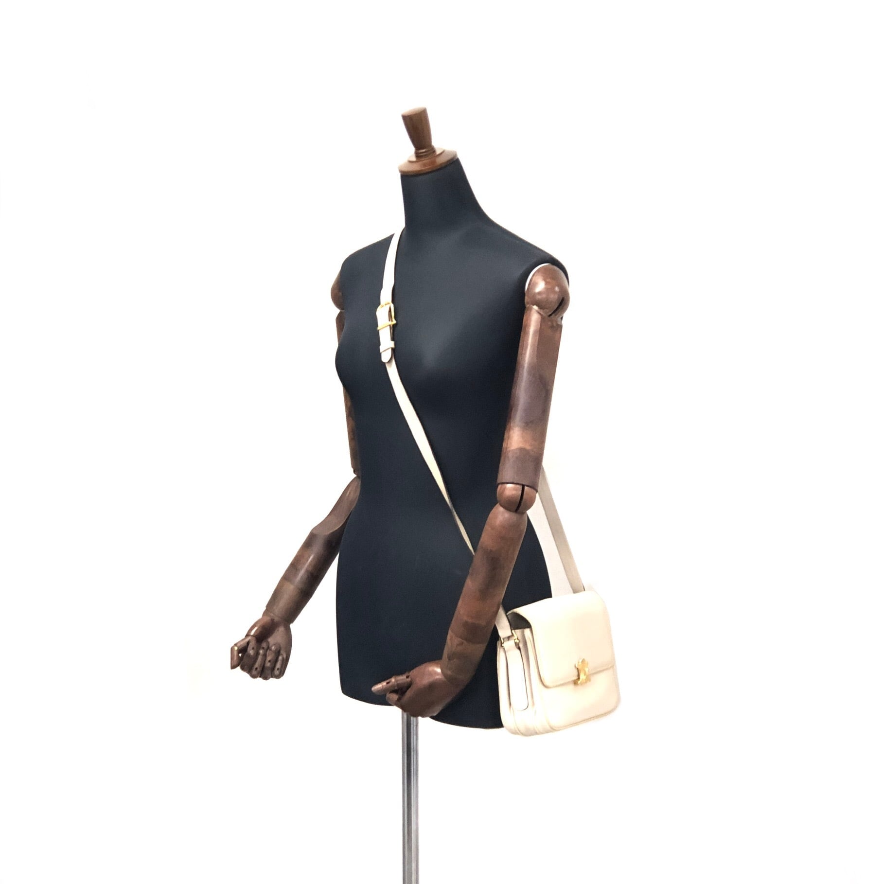 CELINE セリーヌ トリオンフ レザー リザード型押し パイピング クロス