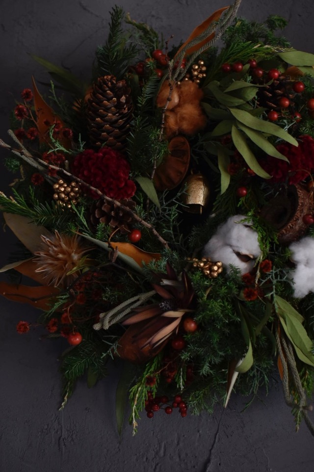 ドライフラワー　リース　Dry Flower Wreath