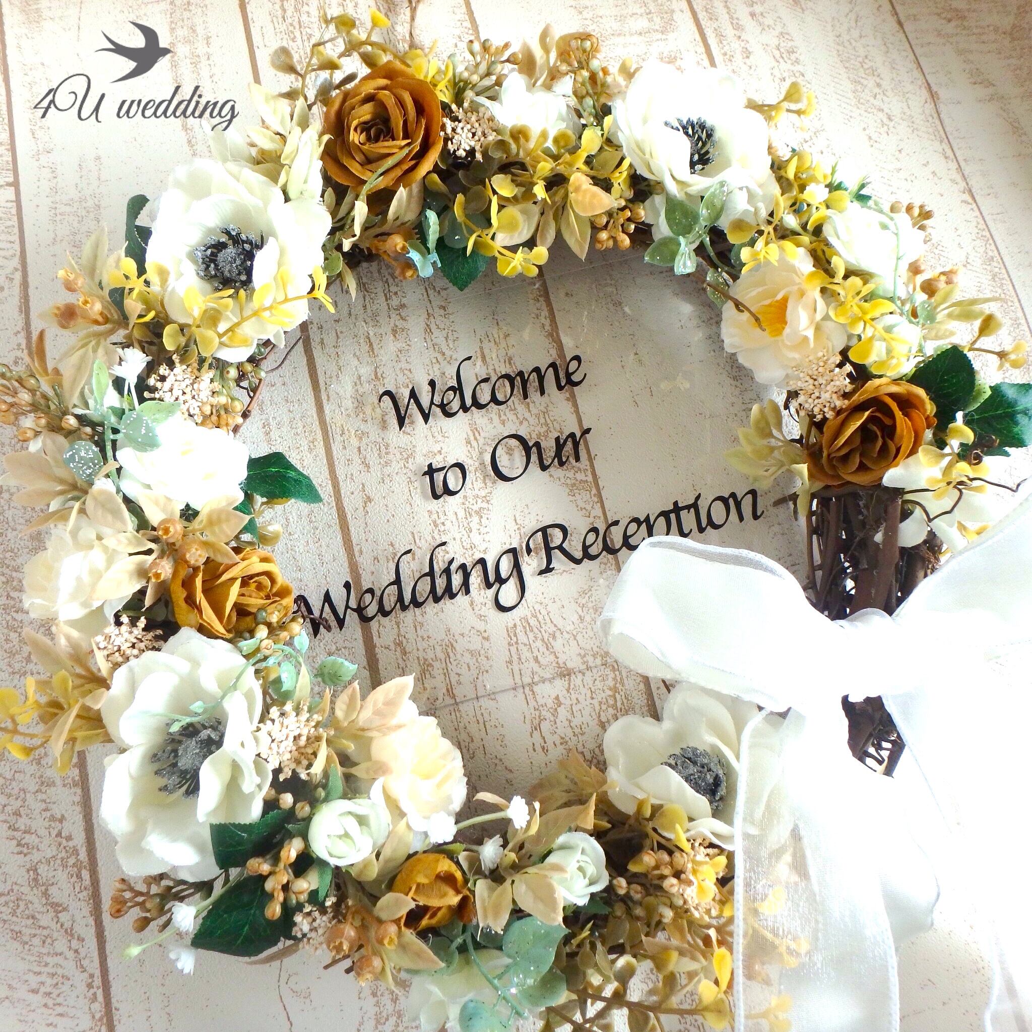 4U wedding】直径35cmの大きいサイズ！ウェディングウェルカムリース