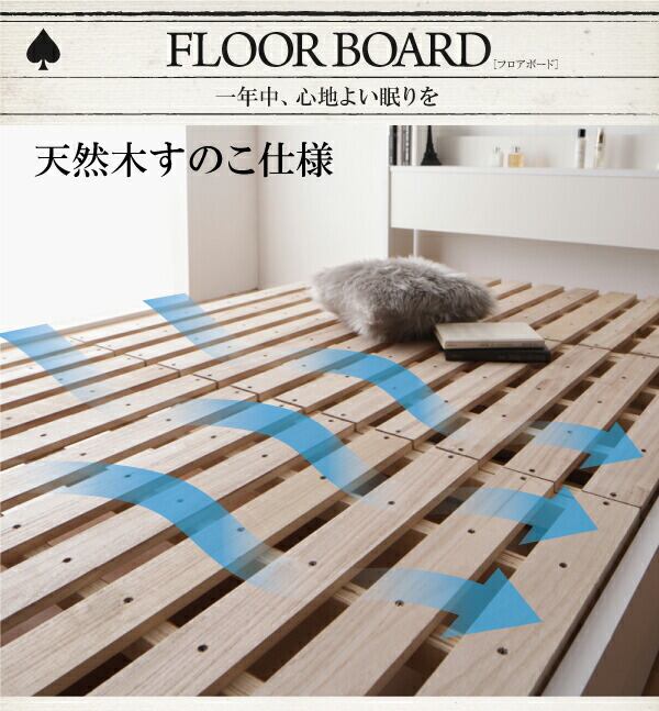 すのこベッド マットレス付き セミダブル スタンダードポケットコイル