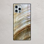 iPhoneケース シェル 貝殻模様｜ホワイトベージュの層状シェル柄プリント SHELL014-4