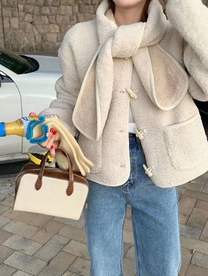 カジュアル系 可愛い コート +マフラー セット